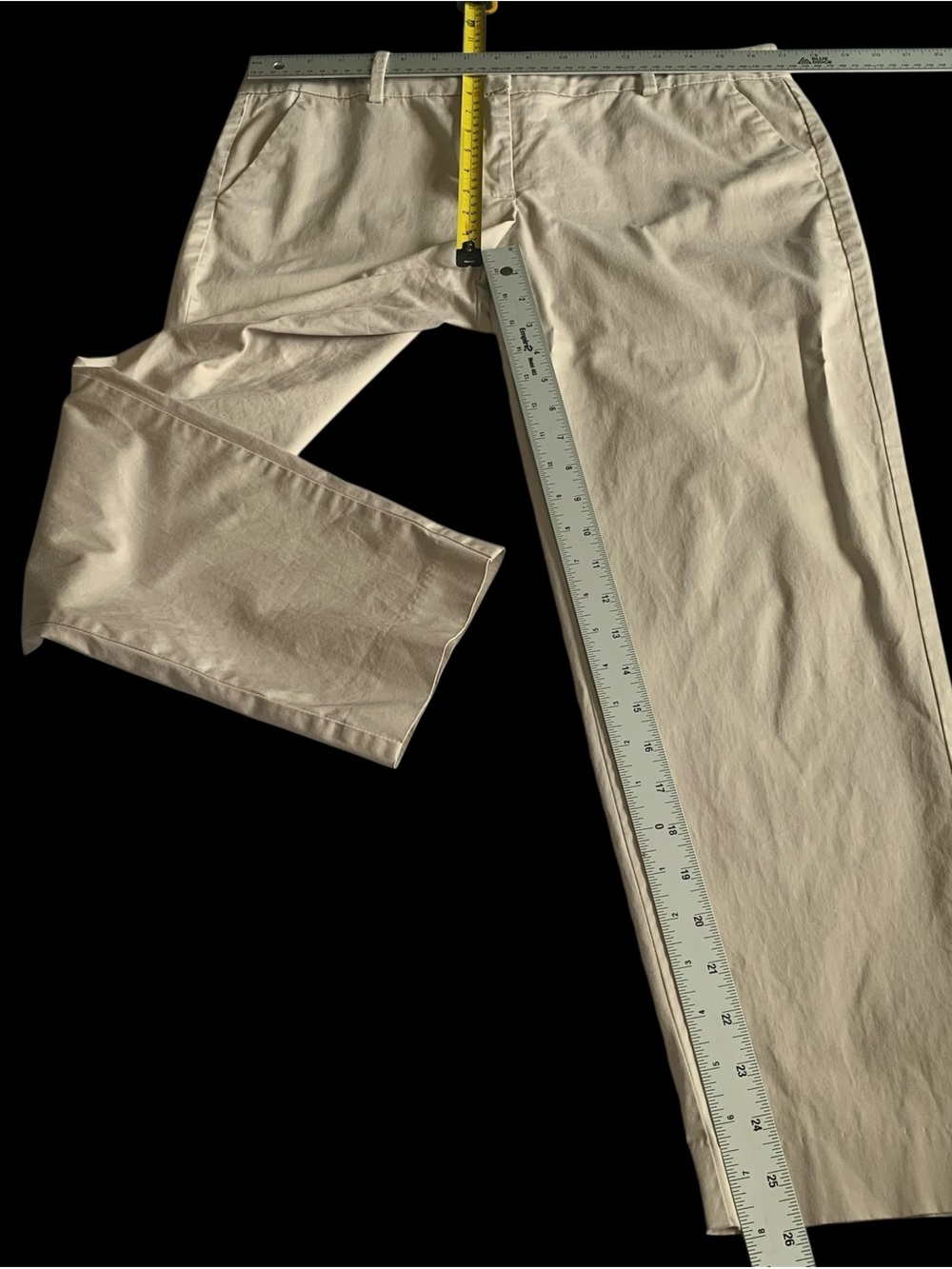 Jacob Fitted Tapered Pants Cotton Cropped Ankle Barrel Spring Summer Beige 12 - Picture 13 of 14